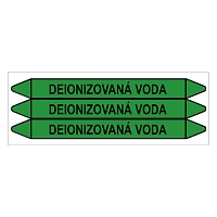 Značení potrubí, deionizovaná voda,3 ks, 355 × 37 mm